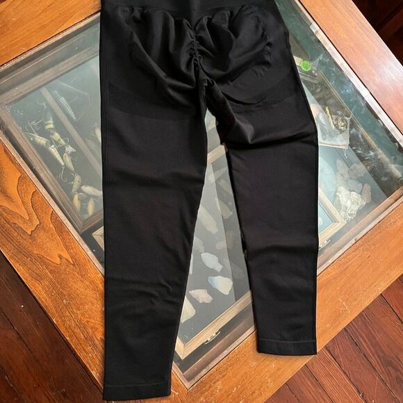 NEW Black Workout Leggings Women Gym Scrunch Butt Lifting Seamless Leggings XXL - Picture 10 of 10